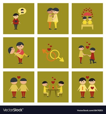 Assembly flat icons gay relationships vector image