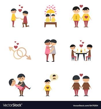 Assembly flat icons gay relationships vector image