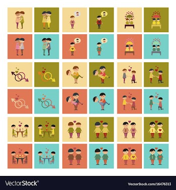 Assembly flat icons gay relationships vector image