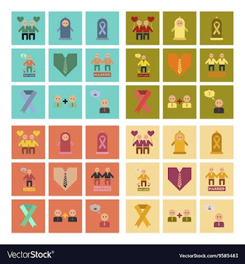 Assembly flat icons gay relationships vector image