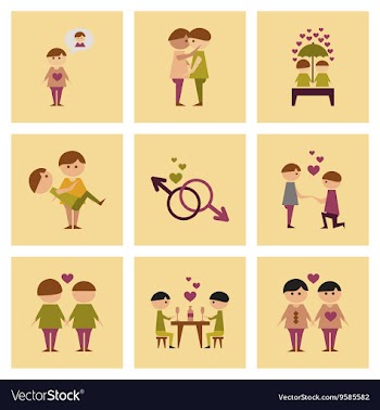 Assembly flat icons gay relationships vector image