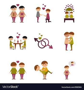 Assembly flat icons gay relationships vector image
