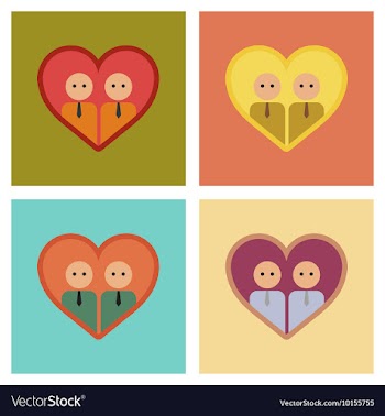 Assembly flat icons gays in the heart vector image