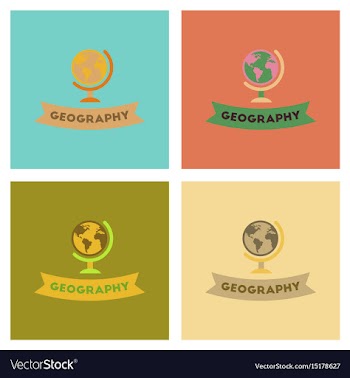 Assembly flat icons geography lesson vector image