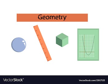 Assembly flat icons geometry lesson vector image