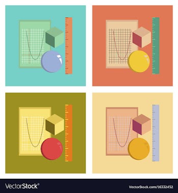 Assembly flat icons geometry lesson vector image