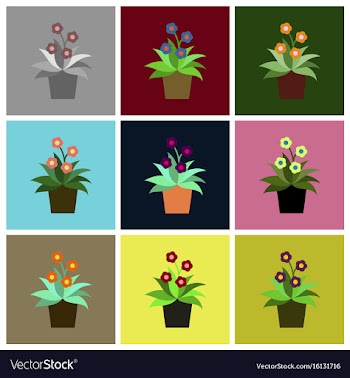Assembly flat icons geranium vector image