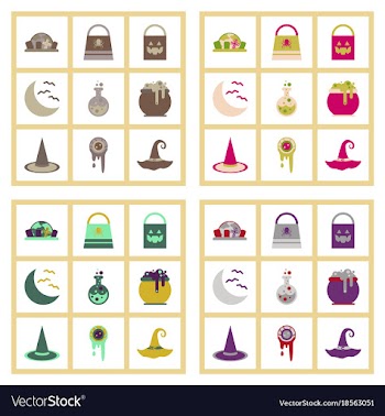 Assembly flat icons halloween bag potion bottle vector image