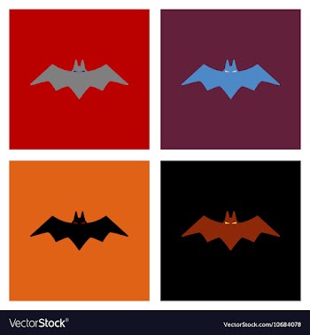 Assembly flat icons halloween bat vector image