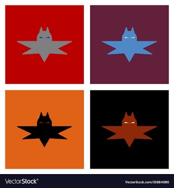 Assembly flat icons halloween bat vector image
