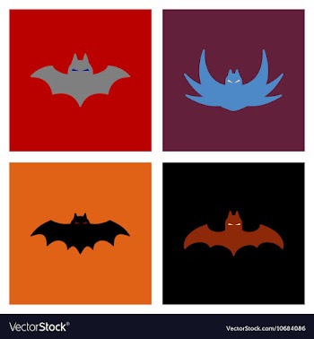 Assembly flat icons halloween bat vector image
