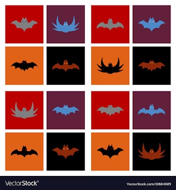 Assembly flat icons halloween bat vector image