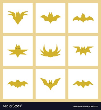 Assembly flat icons halloween bat vector image