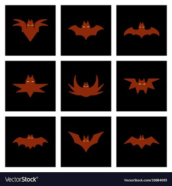 Assembly flat icons halloween bat vector image