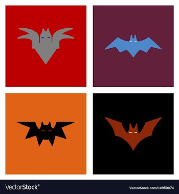 Assembly flat icons halloween bat vector image