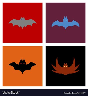 Assembly flat icons halloween bat vector image