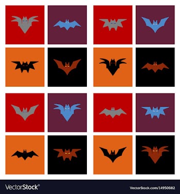 Assembly flat icons halloween bat vector image