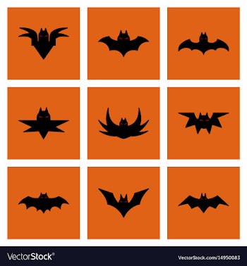Assembly flat icons halloween bat vector image