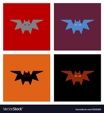 Assembly flat icons halloween bat vector image