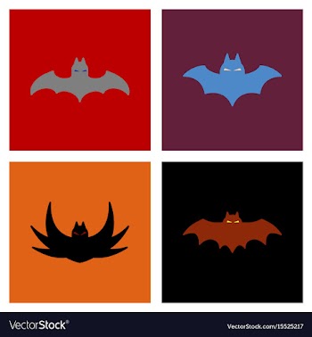Assembly flat icons halloween bat vector image