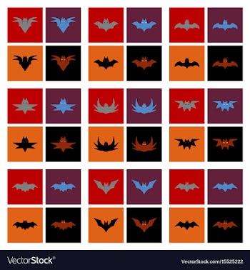 Assembly flat icons halloween bat vector image