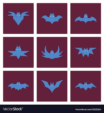 Assembly flat icons halloween bat vector image