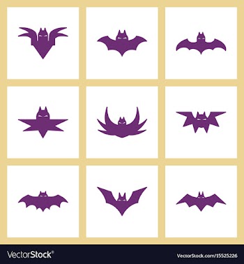 Assembly flat icons halloween bat vector image