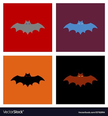 Assembly flat icons halloween bat vector image