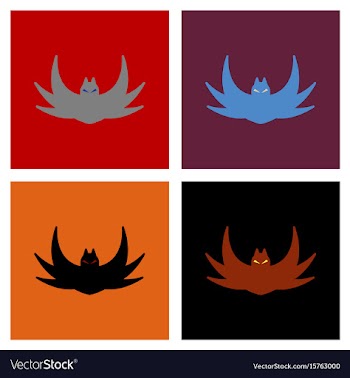 Assembly flat icons halloween bat vector image