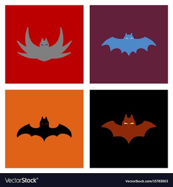 Assembly flat icons halloween bat vector image
