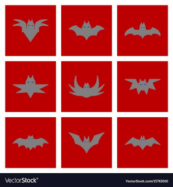 Assembly flat icons halloween bat vector image