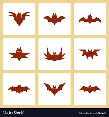 Assembly flat icons halloween bat vector image