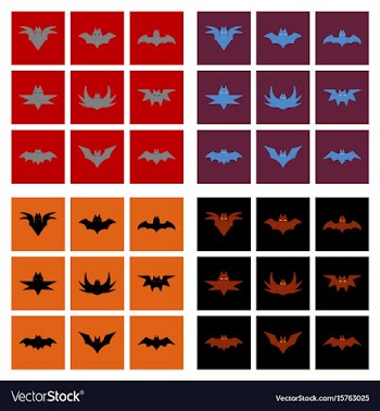 Assembly flat icons halloween bat vector image