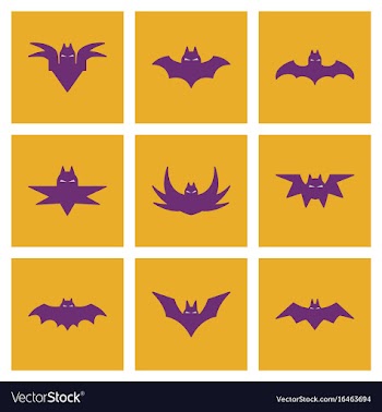 Assembly flat icons halloween bat vector image