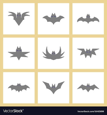 Assembly flat icons halloween bat vector image