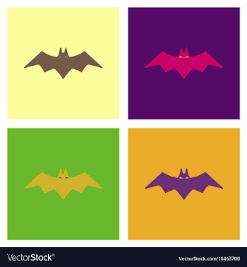 Assembly flat icons halloween bat vector image