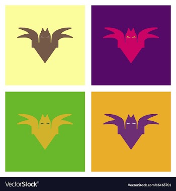 Assembly flat icons halloween bat vector image
