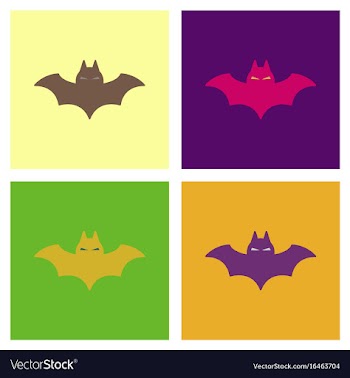 Assembly flat icons halloween bat vector image