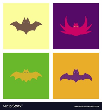Assembly flat icons halloween bat vector image