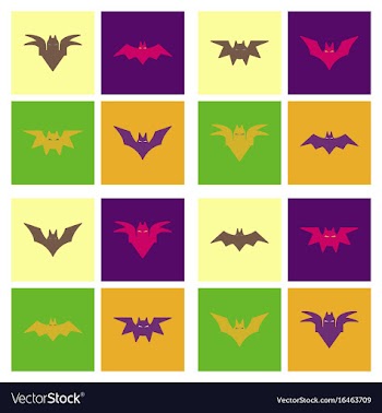 Assembly flat icons halloween bat vector image