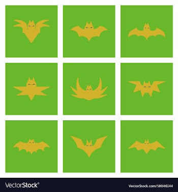 Assembly flat icons halloween bat vector image