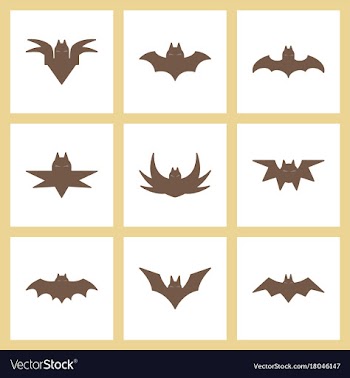 Assembly flat icons halloween bat vector image