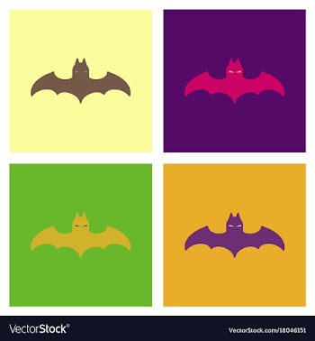 Assembly flat icons halloween bat vector image