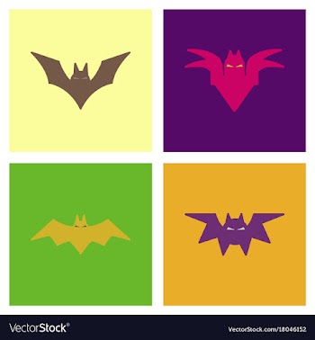 Assembly flat icons halloween bat vector image