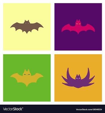 Assembly flat icons halloween bat vector image