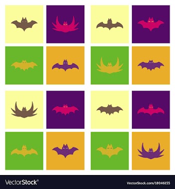 Assembly flat icons halloween bat vector image