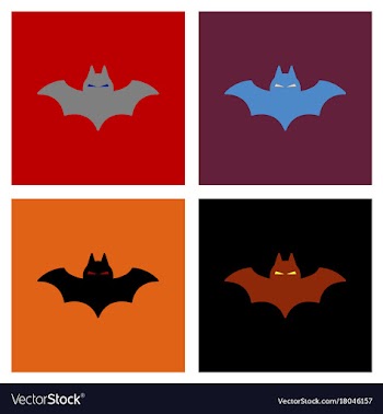 Assembly flat icons halloween bat vector image