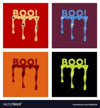 Assembly flat icons halloween blood boo vector image
