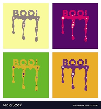 Assembly flat icons halloween blood boo vector image