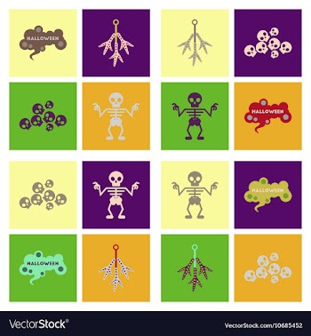 Assembly flat icons halloween boo ghost candies vector image